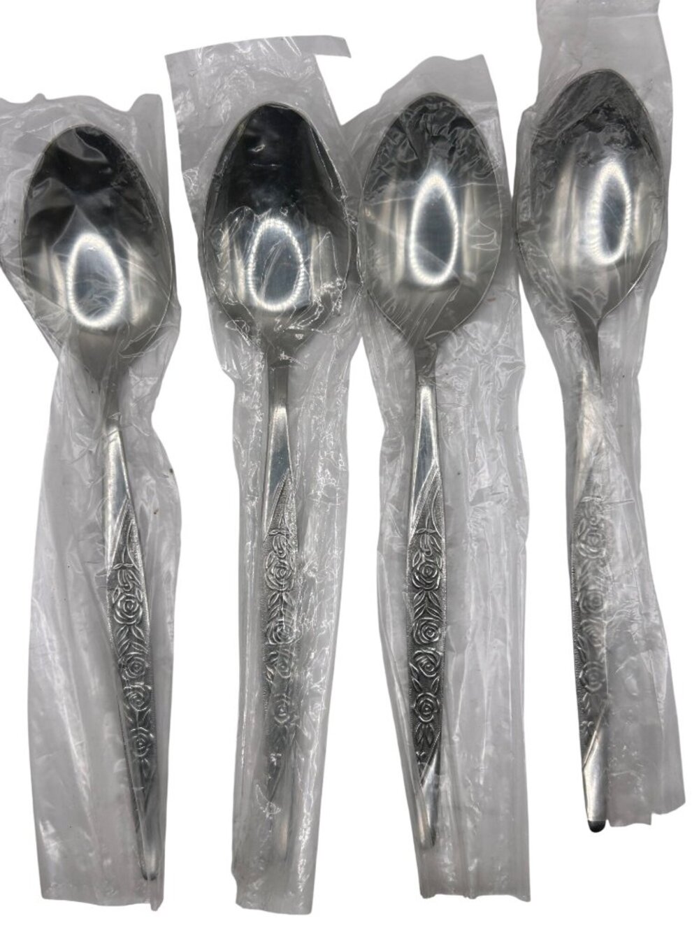 National Stainless Caress Pattern Stainless Steel Teaspoons Set Of 4 New In Pack